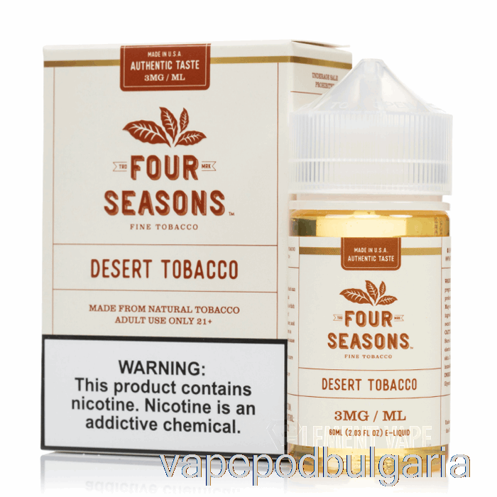 Vape 10000 Дръпки Desert Tobacco - Four Seasons - 60ml 6mg